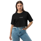 Ty Script Loose Drop Shoulder Crop Top