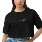 Ty Script Loose Drop Shoulder Crop Top