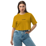 Ty Script Loose Drop Shoulder Crop Top