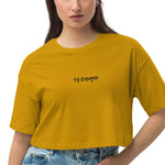 Ty Script Loose Drop Shoulder Crop Top
