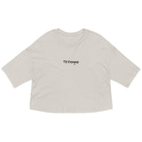 Ty Script Loose Drop Shoulder Crop Top