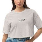 Ty Script Loose Drop Shoulder Crop Top